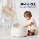 usbettas 3 in 1 Potty Training Toilet, Dinosaur Toddler Potty Training Seat for Boys Girls with Comfortable Cushion, Easy-to-Clean and Anti-Slip Potty Training Step Stool for Toilet (Beige)