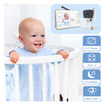 Baby Monitor with Camera and Audio, Long Range No WiFi, Baby Room Temperature Monitoring, Auto Night Vision, 5 Built-in lullabies, 2-Way Audio