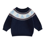 Motlapol Toddler Baby Boy Girl Christmas Outfit Tree Print Oversized Long Sleeve Crewneck Knit Sweater Winter Holiday Clothes (Easter Bunny Blue, 2-3 Years)