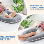 INSEN Pregnancy Pillows, Detachable Body Pillow for Sleeping, Nurse & Relax, Multi-Use Pregnancy Pillows for Pregnant Women, Grey