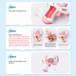 ZACEAC Bubble Guns for Kids 4-8, 2 Pack Automatic Bubble Blaster with LED Light & 14 Bubble Solution, Bubble Gun for Toddlers Outdoor Summer Toys