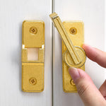 Wocoe 3 Packs Barn Door Latches,Gold 180 Degree Gate Lock,Zinc Alloy Right Angle Door Lock Latch,Flip Gate Latches Hardware,Door Security Sliding Door Latch Lock for Cabinets