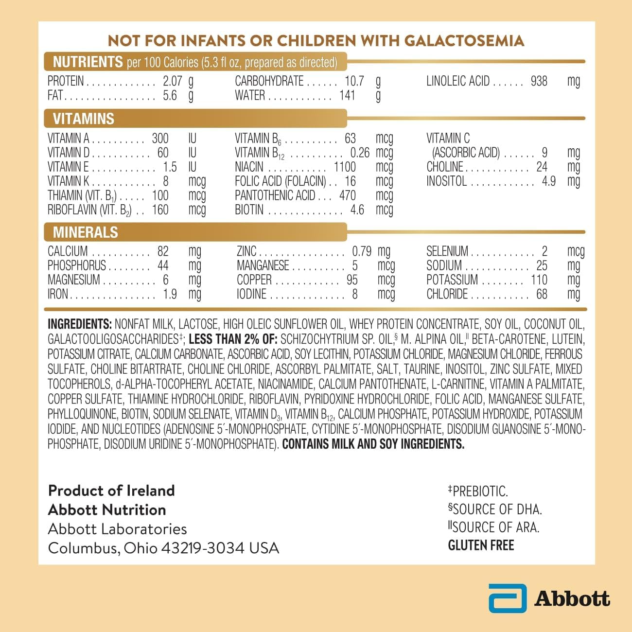 Pure Bliss Irish Farms, Easy-to-Digest Baby Formula, Infant Formula, 0-12 Months, 24.7-oz Can