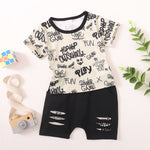 Kucnuzki Apricot Cotton Blend 18-24 Months Boy Outfit, Breathable Short Sleeve Graphic Tees Tops & Shorts Set, Summer Outfits for Toddler Boys