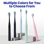 7AM2M Sonic Travel Electric Toothbrush for Adults & Kids, Travel Case&2 Brush Heads, Battery Powered Sonic Toothbrush, Compact Design for Daily/Travel Use-Blue