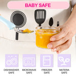 Caperci 6-Pack Glass Baby Food Storage Containers - 4 oz freezer safe Baby Food Storage jars with Lids, small glass baby puree containers,Baby Bullet Jars, Microwave & Dishwasher Safe, BPA Free