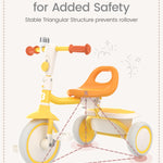 besrey Toddler Tricycle with Bell, Kids Tricycle Age 18 Months to 5 Years, Kids Trikes, Toddler Bikes for 1-3 Year Olds, Toddler Trikes for 2-4 Year Olds, Gift & Toys for Boy & Girl, Yellow