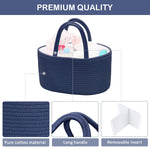 ABenkle Diaper Caddy Organizer, Boho Rustic Cotton Rope Nursery Baby Basket, Changing Table Organizer for Baby Diaper Storage and Baby Shower