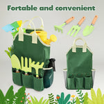 JOI MEW Kids Gardening Tools Set, Garden Toys w/Wooden Handle Alloy Rake,Fork,Trowel, Watering Can,Gloves,Tote Bag,Plant pots, DIY Bookmark Kits, Spring Summer Toy Outdoor Gift for Toddler Boy Girl