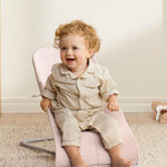 BabyBjörn Bouncer Bliss, Light Pink, Woven Melange | 2-in-1 Adjustable Baby Bouncer Seat and Toddler Chair, Newborn to Toddler (8-29 lbs), 4 Positions, Lightweight & Portable