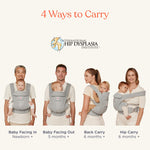 Ergobaby Omni Deluxe Baby Carrier for Newborn to Toddlers 0-48 Months (7-45 lbs) - 4-Position Natural Linen Baby Carrier with Ergonomic Support, Storage Pockets, and Sun Hood - Natural Linen