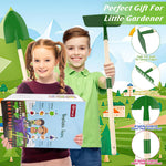 Qtioucp Kids Gardening Tools Outdoor Toys Set Backyard Play with Wheelbarrow Educational STEM Learning Pretend Toys Outdoor Indoor for Toddlers Kids Boys Girls