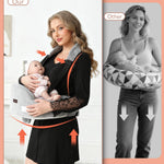 Nursing Pillow for Standing/Sitting Use- Springy Memory Foam for Support & Comfort, Large Breast Feeding Pillow - Safety Fence, Adjustable Waist Belt and Support Backrest, Removable Cover with Pocket