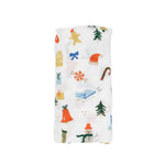 Little Unicorn Premium Cotton Swaddle Baby Blanket | Breathable Fabric | for swaddling, Play, Nursing & More (Christmas Time)