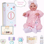 BABESIDE Reborn Baby Dolls Sunny - 17Inch Cute Soft Vinyl Realistic Baby Doll Poseable Smiling Real Life Baby Dolls with Complete Accessories for 3+ Years Old Gifts