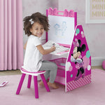 Delta Children Deluxe Kids Art Table | Easel, Desk, Stool, Toy Organizer, Disney Minnie Mouse