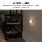 Lights By Night Mini Square LED Night Light, Plug-in, Dusk to Dawn Sensor, Compact, Ambient Lighting, for Kids or Adults, Bedroom, Bathroom, Nursery, Hallway, 4 Pack, 82488