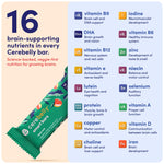 Cerebelly Organic Toddler Smart Bars 40-Count, Apple Kale Smart Bars, 16 Brain-Supporting Nutrients, No Added Sugar, Gluten Free, Nut Free, Kids Snacks