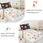 PERFEMET Sports Theme Toddler Boys Bedding Set 4 Pieces Basketball Football Printed Toddler Comforter Set Reversible Design Ball Games Bed in A Bag (Black, Toddler)