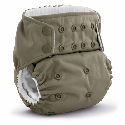 Beige cloth diaper on a white background