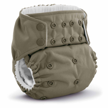 Beige cloth diaper on a white background