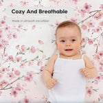 Horaldaily 2 Pack Fitted Crib Sheet for Boys Girls,Soft Breathable Washable Jersey Microfiber Baby Crib Sheet, Fits Standard Size Crib Mattress 28in x 52in, Cherry Blossom Nursery Sheet Pink/White