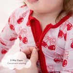 pureborn Baby Girls Sleeper Viscose from Bamboo Pajamas 2-Way Zipper Snug Fit Sleepwear Cherry 6-12 Months