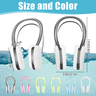 Wanmu 6Pcs Nose Plugs for Swimming Soft Silicone Swim Nose Clip with Storage Cases Non-Slip Waterproof Swimming Nose Plug Fit for Adults Kids Children Aged 7+, Pool Training Diving Water Sports