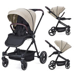 Stroller for Newborn, Convertible Baby Pram with Reversible Seat and One-Hand Fold, High Landscape Toddler Infant Pushchair with Storage Basket, Adjustable Footrest & Canopy, UPF 50+ Canopy (Grey)