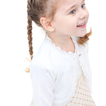Lilax Baby Girls' Knit Long Sleeve Button Closure Bolero Cardigan Shrug 3-6 Months White