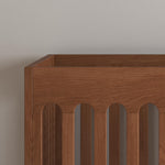 Foundations Boutique Folding Mini Baby Crib, Compact, Portable, Wooden Hotel Crib, Foldable Mini Crib for Baby & Toddlers, Includes 3" Foam Mattress, Cherry