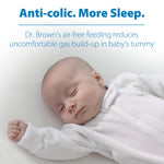 Dr. Brown's Natural Flow Anti-Colic Options+ Narrow Baby Bottle, Squirrel & Goat, 8 oz/250 mL, with Level 1 Slow Flow Nipple, BPA Free, 0m+, 2-Pack