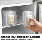 Breastmilk Storage Container, Freezer Flattener Kit, Breastmilk Storage Container, Plastic Storage Bins, Bottles and Breast Milk, Clear Freezer and Fridge Organizer Bins