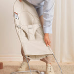 BabyBjörn Bouncer Balance Soft, Light Beige, Woven/Jersey, Tri-Fabric | 2-in-1 Adjustable Baby Bouncer Seat and Toddler Chair, Newborn to Toddler (8-29 lbs), 4 Positions, Lightweight & Portable