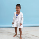 Gerber Baby Girls Toddler Zipper Hoodie Terry Swimsuit Cover Up, White, 0-3 Months