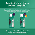 Philips Avent Natural Glass Baby Bottles with Natural Response Nipples (Medium Flow, Flow 3), 8oz, 4-Pack, SCY913/04
