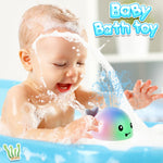 ANGGIKO Baby Bath Toys, Toddler Bath Toys for Kids Ages 1-3, Light Up Whale Bath Toy Sprinkler, Infant Baby Toys 6-12-18 Months Bathtub Fountain Water Toy Baby Shower 1st Birthday Valentines Day Gifts