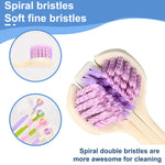 Mluyeri 4-Pack Medium Toothbrush Set, Bulk Toothbrushes for Kids & Adults with Special Needs, Multi-Angle Cleaning, Medium Soft Bristles, White, Pink, Green, Purple