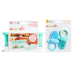 Munchkin® Baby Feeders for Fresh Food and Fruit and Silicone Baby Food Freezer Tray, Blue/Mint