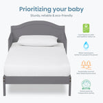 Dream On Me Sydney Toddler Bed in Steel Grey, Greenguard Gold Certified