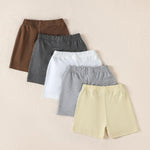 5-Pack Baby Shorts, Soft Cotton Bow Tie Detail Elastic Waist Infant Shorts in 5 Colors