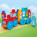 MEGA BLOKS First Builders Toddler Block Toys Set, Build & Match Animal Tractor with 30 Pieces, Learn Animals and Colors, Red and Blue, Ages 1+ Years