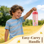 12oz Alpaca Kids Water Bottle, Cartoon Water Bottle for School, Pink Kids Insulated Bottles with Straw & Handle, Leak-Proof, BPA-free, Straw Lid, Stainless Steel for Travel Gift Cup for Girls(1pc)