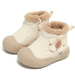 Vecull Baby Girl Boots Soft Warm Winter Walking Shoes with Anti Slip Sole Lightweight Cute Infant Toddler Snow Boots