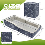 Toddler Travel Bed, Portable Kids Floor Bed for Sleeping with Foam Mattres, Washable Toddler Cot for Kids Aged 1-4, Velvet Fabric