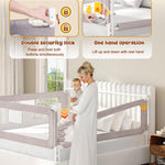 VBABY 3-Piece King Size Bed Rails for Toddler, Adjustable Height Baby Bed Rail Guard, Reinforced Bed Protection Fence for Baby, Grey, 74.8 x 78.7 x 78.7 in