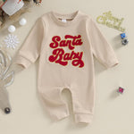 FYBITBO Infant Baby Boy Girl Clothing Santa Long Sleeve Jumpsuit Romper Newborn First Christmas Outfit One Piece Clothes
