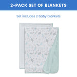 Delta Children 100% Organic Jersey Cotton Baby Receiving Blankets for Girls and Boys – 30x40 Inches - GOTS Certified (Pack of 2), Sea Life