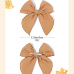 5.5 Inch 20PCS Baby Girls Fable Hair Bows Clips Cotton Linen Alligator Hair Clips Large Neutral Handmade Hair Accessories Bows for Girls Toddlers Kids by doboi
