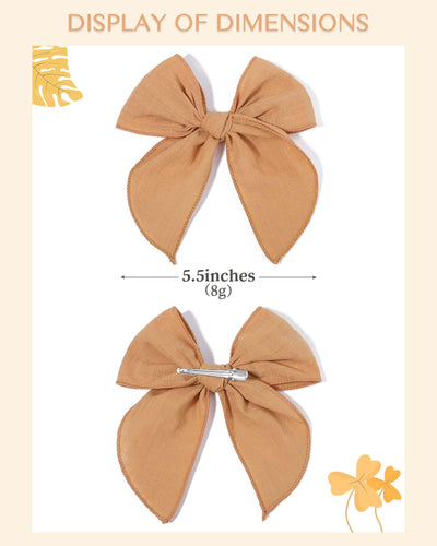 5.5 Inch 20PCS Baby Girls Fable Hair Bows Clips Cotton Linen Alligator Hair Clips Large Neutral Handmade Hair Accessories Bows for Girls Toddlers Kids by doboi